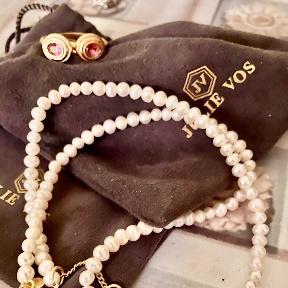 Stunning pearl and ruby gemstone Julie Vos "Tudor" necklace - Picture 5 of 5